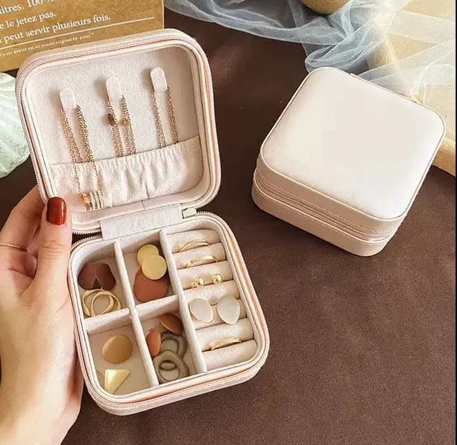 Travel Leather Pocket Jewellery Organizer With Box