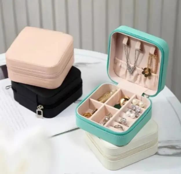 Travel Leather Pocket Jewellery Organizer With Box